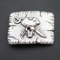 Pirate Skull Belt Buckle in Antique Silver – Sailor & Skull Design