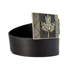 German silver buckle Maple leaf trident, Canadian maple leaf, Ukrainian trident
