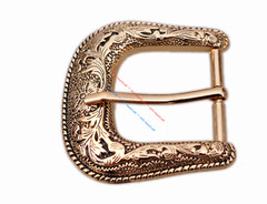 Western Cowboy Gold Flower Engraved Ranger Belt Pin Buckle Set Fits 1-1/8&Prime; Strap