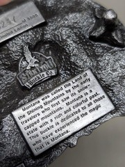 vintage MONTANA belt buckle NATIVE AMERICAN western INDIAN buffalo EAGLE cowboy