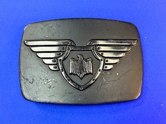 Chrome Brand Eagle Wings Wide Theme Black Color Belt Buckle