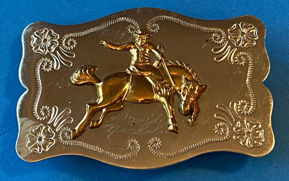 Vintage Cowboy Horse Pony Rider Western Style Belt Buckle