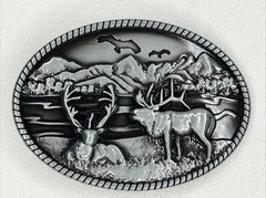 Men’s Silver Deer/Elk Belt Buckle