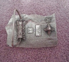Vintage 1977 Bergamot Pewter Belt Buckle Geese Ducks Towner N Dakota Made In USA