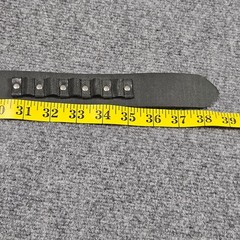 Hook Buckle Leather Belt Medium 31-35 Black Grunge Utility Streetwear Punk