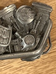 1991 Baron USA Harley Davidson Motorcycle Thundering Steel Belt Buckle Free P&H