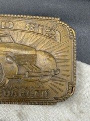 Vintage Cord 812 Car Belt Buckle Supercharged Gold Tone