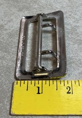 Vintage Solid Brass Chrome Plated 3”Double Prong Heavy Duty Belt Buckle