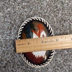 Leather Belt Buckle Bald Eagle Embossed Laced Textured Native Indian