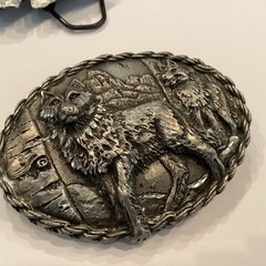 Men’s Belt Buckle Lot (3) – Arrowhead, BiCentennial Comm. Coins , Wolf Pack
