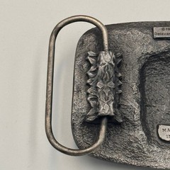 Vintage 1987 Bergamot Pewter Train Locomotive Belt Buckle X-45 Made in USA 3D