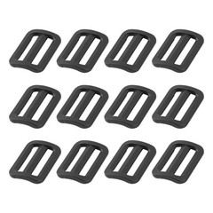 Bag Belt Glide Buckle (2.5cm/1&Prime;) 12PcsPlastic Adjustable Buckle Fasteners Black