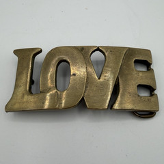 Vintage Solid Brass LOVE Belt Buckle