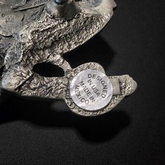 Pirate Skull SILVER SEA Swords Belt Buckle, Solid Fine Pewter USA/Mexico