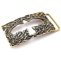 Crow belt buckle, Handmade belt buckle made of solid brass, Mythical black bird