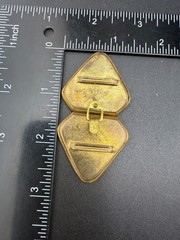 Vintage Womens Buckle Gold Tone Plaid Made in Czechoslovakia