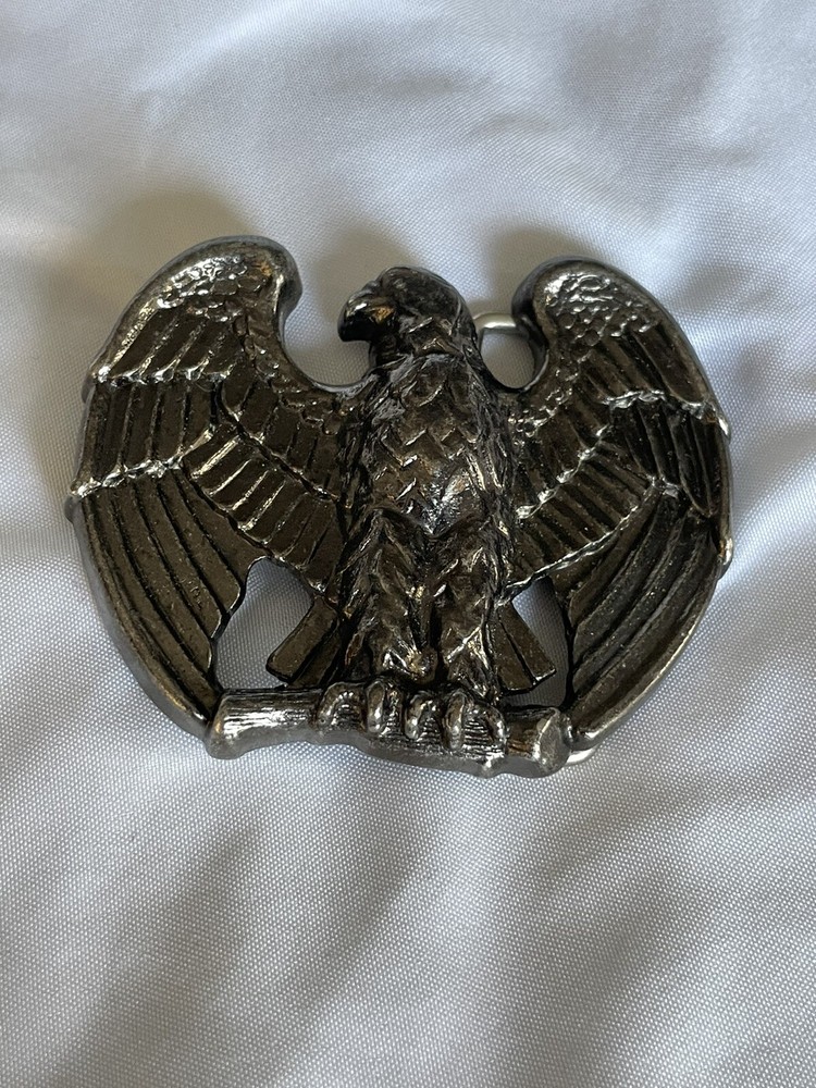Vintage Avon American Eagle Patriotic Pewter Belt Buckle 2.5”