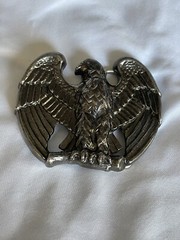 Vintage Avon American Eagle Patriotic Pewter Belt Buckle 2.5”