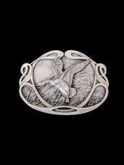 Vintage Canadian Goose Pewter Belt Buckle