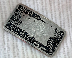 Men Belt Buckle License Plate Style With Scratches Numbers