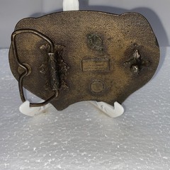 Vintage 1977 Bergamot Brass Works Deer Buck Doe Antlers Y-144 Belt Buckle USA