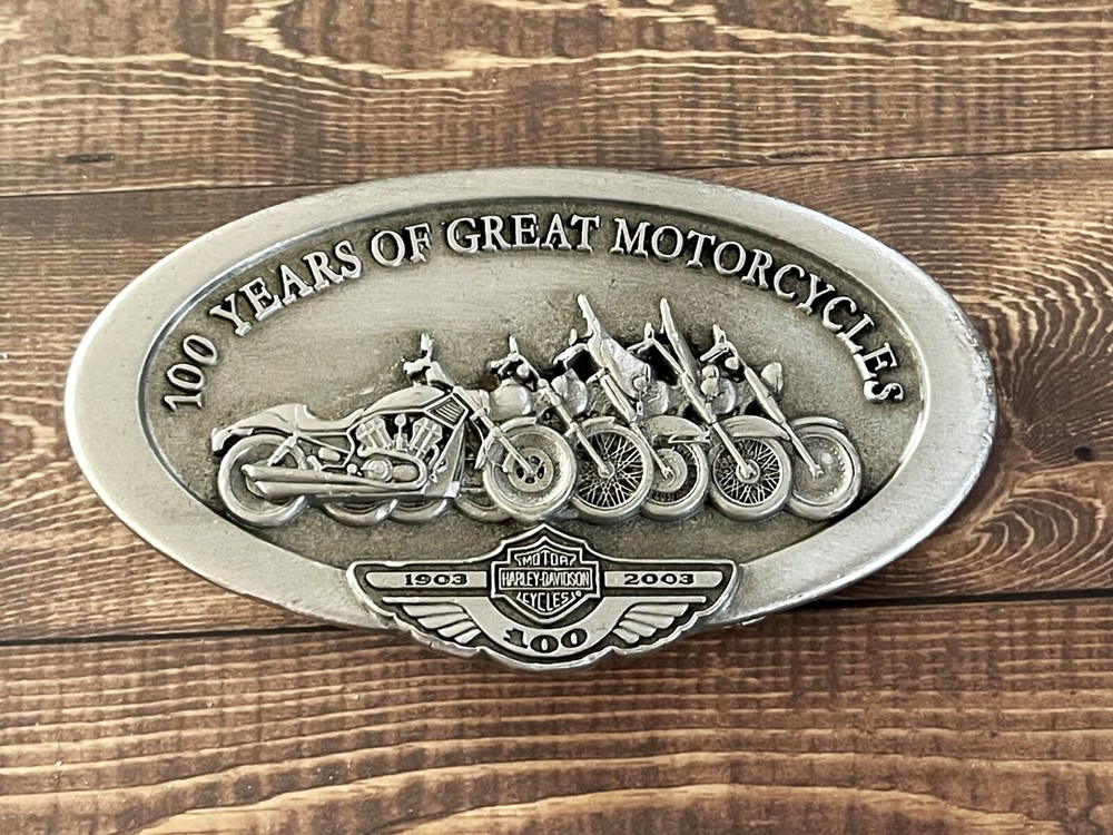 Vintage Harley Davidson 100 Years Of Great Motorcycles Belt Buckle