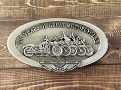Vintage Harley Davidson 100 Years Of Great Motorcycles Belt Buckle