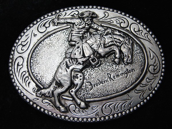 RC09139 **THE BRONCHO BUSTER** FREDERIC REMINGTON ARTWORK BELT BUCKLE