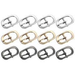 12Pcs 0.6&Prime; Single Prong Metal Roller Pin Belt Buckles Black/Silver/Light Gold