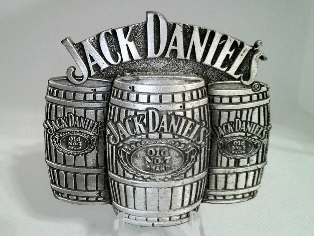 Jack Daniel&rsquo;s Silver Tone Whiskey Barrel Design Belt Buckle