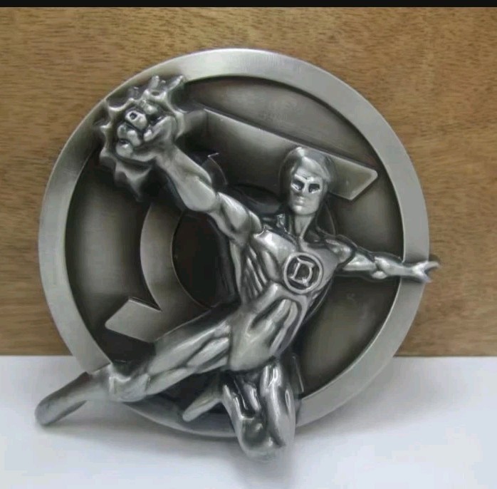 Super Hero Green Lantern Comic Book Silver Belt Buckle