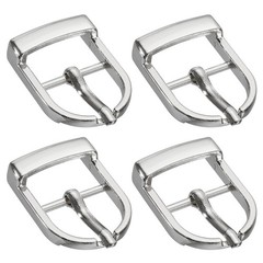 4Pcs 0.67&Prime; Single Prong Belt Buckle Oval Center Bar Buckles for Belt, Silver