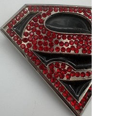 DC Comics Superman Belt Buckle s11 Shield Metal Red Silver Good