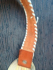 vintage genuine leather belt Bull Riding Wild mountains buckle silver Germani