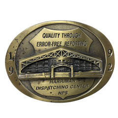 Quality Through Error-Free Reporting Harriman Dispatching Center NPS Buckle 1992