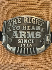 Antiqued Silver The Right to Bear Arms Since 1789 Guns Belt Buckle 9×7.5cm