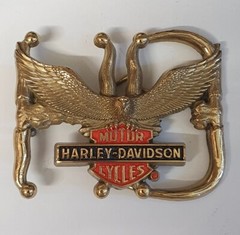 🔶️1992 SOLID BRASS &lsquo;HD&rsquo; HARLEY-DAVIDSON MENS WOMENS LEGENDARY EAGLE BELT BUCKLE