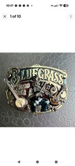 The Great American Buckle Co. Bluegrass Music Western Enamel Buckle 1.5&Prime; Vtg