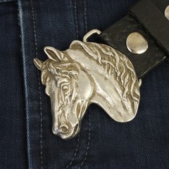 Vintage Horse Head Belt Buckle Antique Silver – Timeless Design for Everyday Use