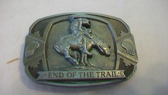 END OF THE TRAIL PEWTER BELT BUCKLE from C&J INC. #1456