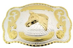Horse Belt Buckle Saddle Horseshoe Rodeo Western Cowboy Cowgirl Women Big Men
