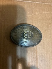 Used Colorful Metal Alloy CB Citizens Band Radio Handles etc Belt Buckle