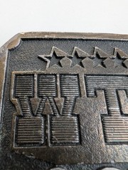 Vintage belt buckle 1975 WTSO James Lind Wyoming Studio Art Works radio