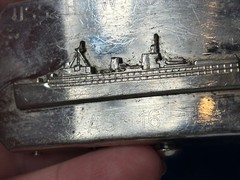 Vtg Naval USS HW Gilmore AS-16 Belt Buckle Fulton-Class Submarine Tender Japan