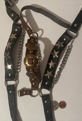 Vintage Lot of 3 Leather and Metal Horse Accessories, Bits, Bridle, Harness, Nic