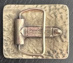 VINTAGE JIM BEAM BOURBON BELT BUCKLE BRASS Wyoming Studio Artworks Made In Usa