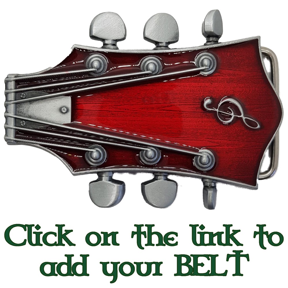 Vintage Guitar Belt Buckle Tuner Rock Roll Band Metal Biker Blues Machine Head