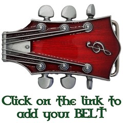 Vintage Guitar Belt Buckle Tuner Rock Roll Band Metal Biker Blues Machine Head