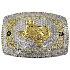 Oversize TEXAS STATE Flag SILVER & GOLD Belt Buckle Cowboy Cowgirl Rodeo LARGE