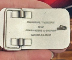 Vintage 1984 John Deere Silver Pewter Belt Buckle Moline, Illinois Cowboy Farmer